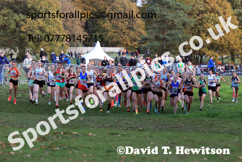 Womens Under-17s 2025 National Cross Country Relays, Berry Hill Park, Mansfield. Photo: David T. Hewitson/Sports for All Pics
